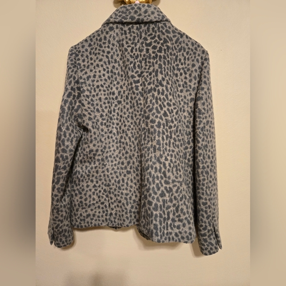 Ann Taylor Loft Leopard Wool Blend Lined Jacket Blazer Size 12P EUC - Picture 9 of 15